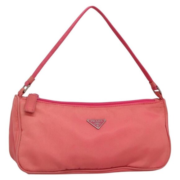 PRADA Accessory Pouch Nylon Pink Silver Auth 136404 - Picture 1 of 16